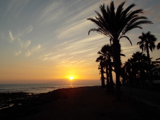 Perfect sunset in Tenerife, Canary islands