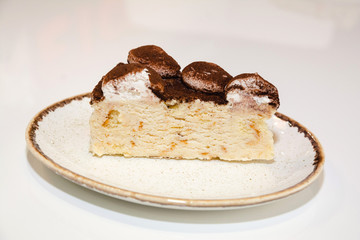 piece of cake on table in plate