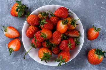 Fresh and juicy strawberries on the table