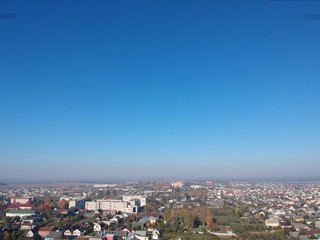 Aerial view of Nesvizh, Belarus in autumn