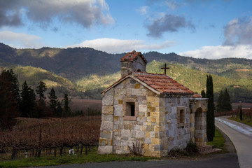 Fototapeta na wymiar Building in wine country Itailian