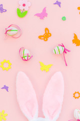 Creative Easter flat lay composition