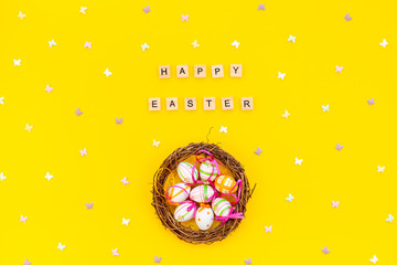 Creative Top view holiday Easter Concept