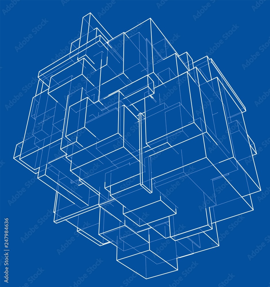 Poster wireframe boxes. sketch style