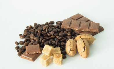 coffee, chocolate, nuts