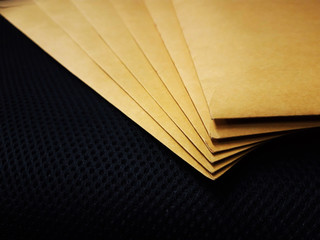 Document envelope on black background