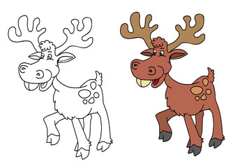 coloring pages for childrens with funny animals,deer