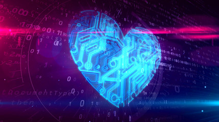 Digital heart symbol
