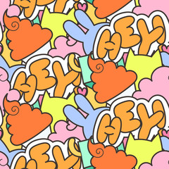 Seamless vector pattern with cute cartoon monsters and beasts. Nice for packaging, wrapping paper, coloring pages, wallpaper, fabric, fashion, home decor, prints etc