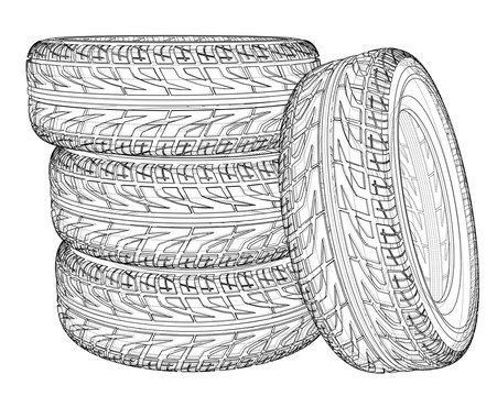 recommend clip art: Car tires concept. Vector rendering of 3d