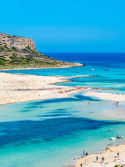 Crete, Greece: Balos lagoon paradisiacal view of beach and sea