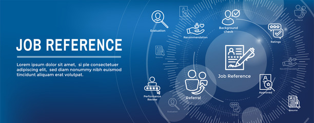 Referral Job Reference Web Header Banner and Icon Set