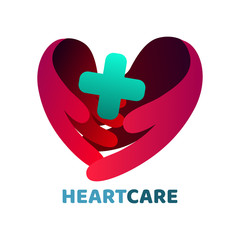 Fototapeta premium Heart care logo.