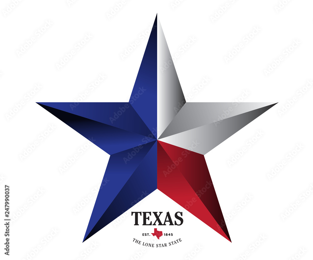 Wall mural texas star with nickname the lone star state, vector eps 10.