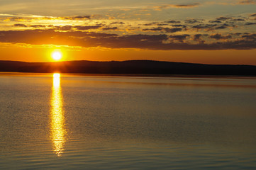 sunset on the river