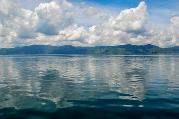 Beautiful view of  Lake Toba. This view from Samosir Island, North Sumatra, Indonesia