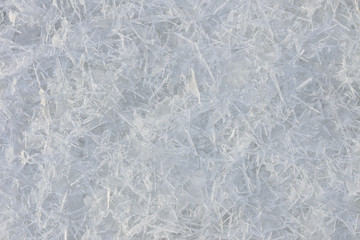 Thin transparent ice on river.