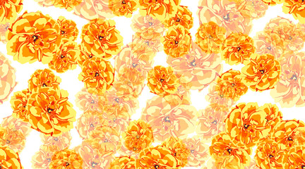 Orange Floral Seamless Pattern.