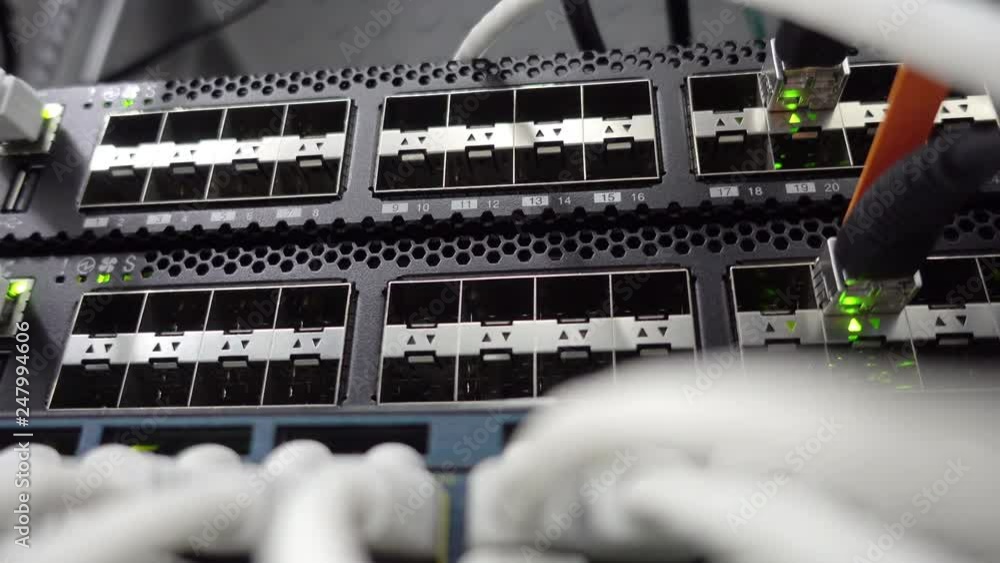 Poster network stack. network activity on switch. indication of operation of the network equipment. concept