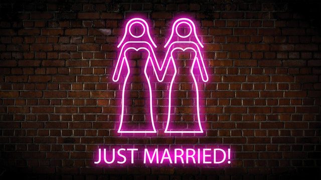 Just married neon sign