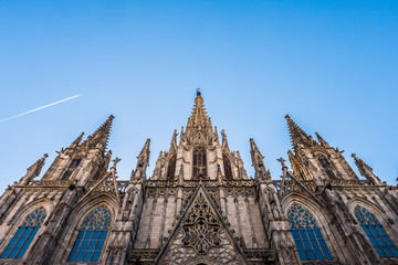 Fototapeta premium Cathédrale Sainte Croix ou cathédrale Sainte Eulalie, Barcelone, Espagne