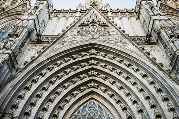Obraz premium Cathédrale Sainte Croix ou cathédrale Sainte Eulalie, Barcelone, Espagne