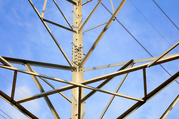 Fototapeta premium electric tower under the blue sky