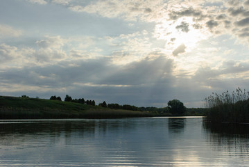 Sky reflection in water.
