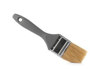 New paint brush on white background. Decorating tool
