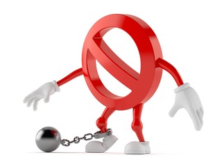 Forbidden character with prison ball