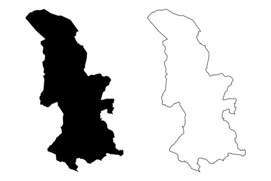 Torfaen (United Kingdom, Wales, Cymru, Principal areas of Wales) map vector illustration, scribble sketch Torfaen County Borough  map