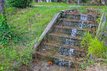 waterfall on the stairs