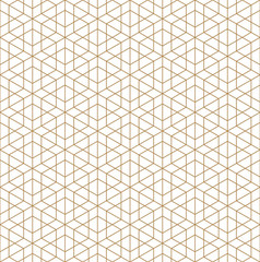 Seamless traditional Japanese ornament Kumiko.Golden color lines.