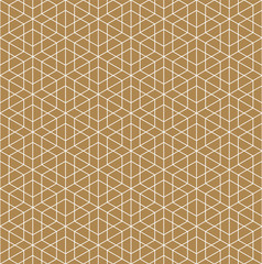Seamless traditional Japanese ornament Kumiko.Golden color lines.