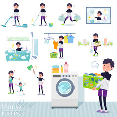 Fototapeta premium flat type man B&W sportswear_housekeeping