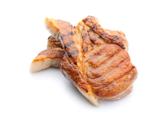 Tasty cooked meat on white background