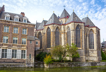 Fototapeta na wymiar Saint Michael Church is a Catholic church in Gothic style, Gent, Belgium