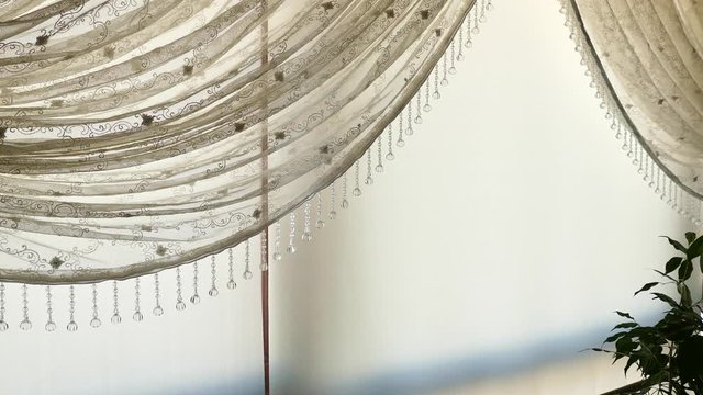 Curtain beads and outer landscape, rocking decorative curtain beads,
