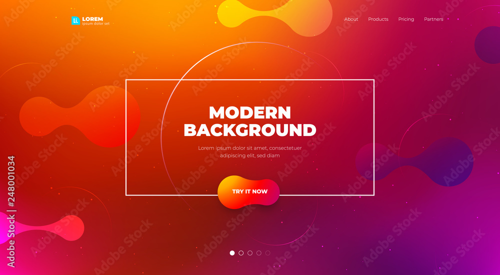 Wall mural liquid color background design. fluid gradient shapes composition. futuristic design posters. eps10 