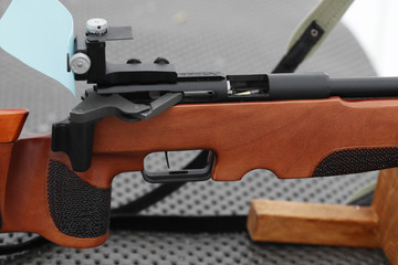 Close-up of small caliber rifle