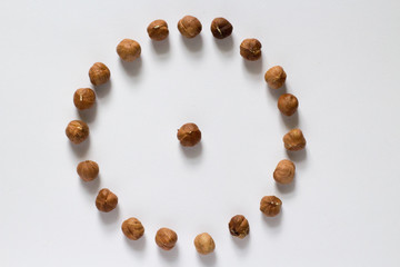 nut circle, flower, hazelnut and almond