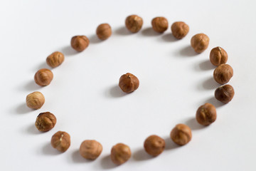 nut circle, flower, hazelnut and almond