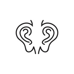 abstract ear line art symbol vector