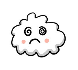 Confused Cartoon Cloud