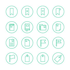Schlagwort Lesezeichen Icon Sammlung aus Linien