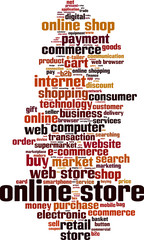 Obraz premium Online store word cloud