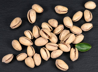 Pistachio on a black background