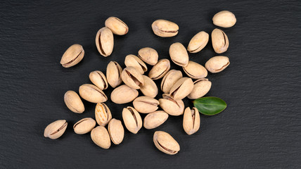 Pistachio on a black background