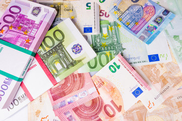 euro banknote as background