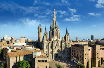 Fototapeta na wymiar Gothic Barcelona Cathedral, Spain